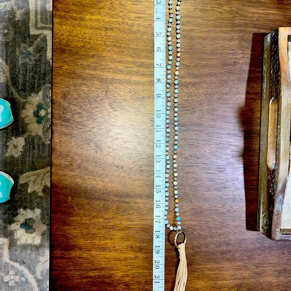 Bohemian Beaded Tassel Necklace - Picture 3 of 3